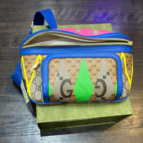 Gucci Rhombus Large Printed Colorful Belt Bag
