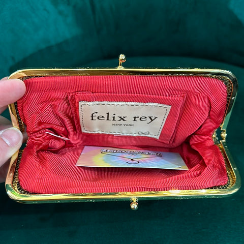 Felix Ray New York Gold Chainmail Pouch wirth Red Heart