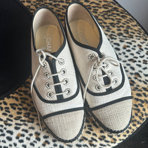 Chanel Lace Up Espadrille