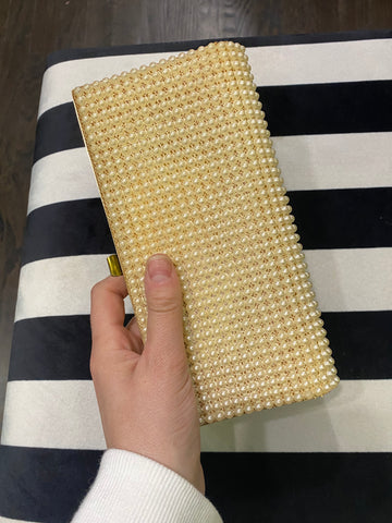 Vintage: Hard Rectangle Pearl Clutch