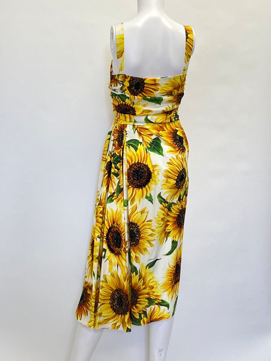Dolce & Gabbana Silk Sunflower Dress – The Hangout