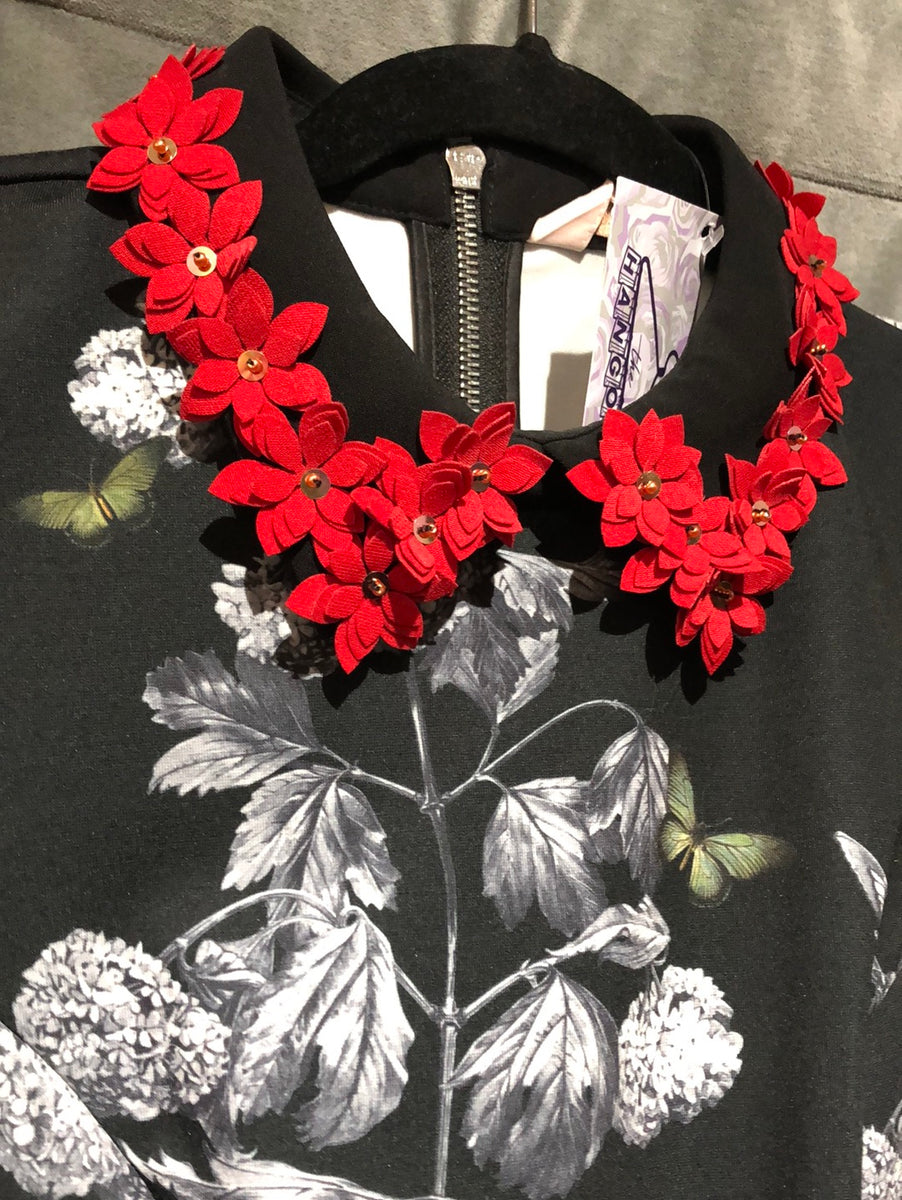 black dress with red and white flowers Wedding Gowns Black Dress With Red And White Flowers Jennifer Black And Red Wedding Dress With