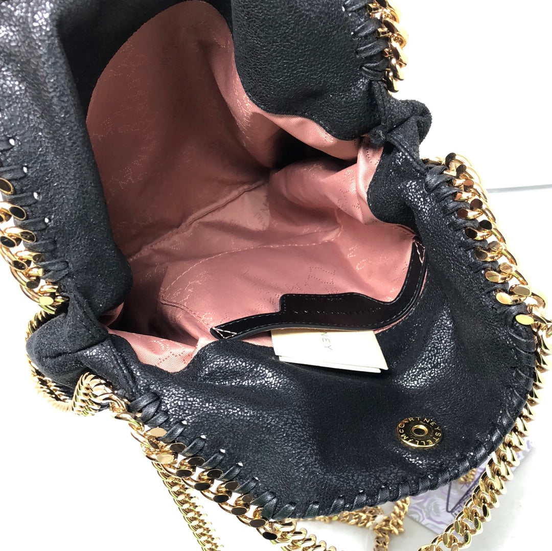 Stella McCartney Black Falabella Mini Tote with Gold