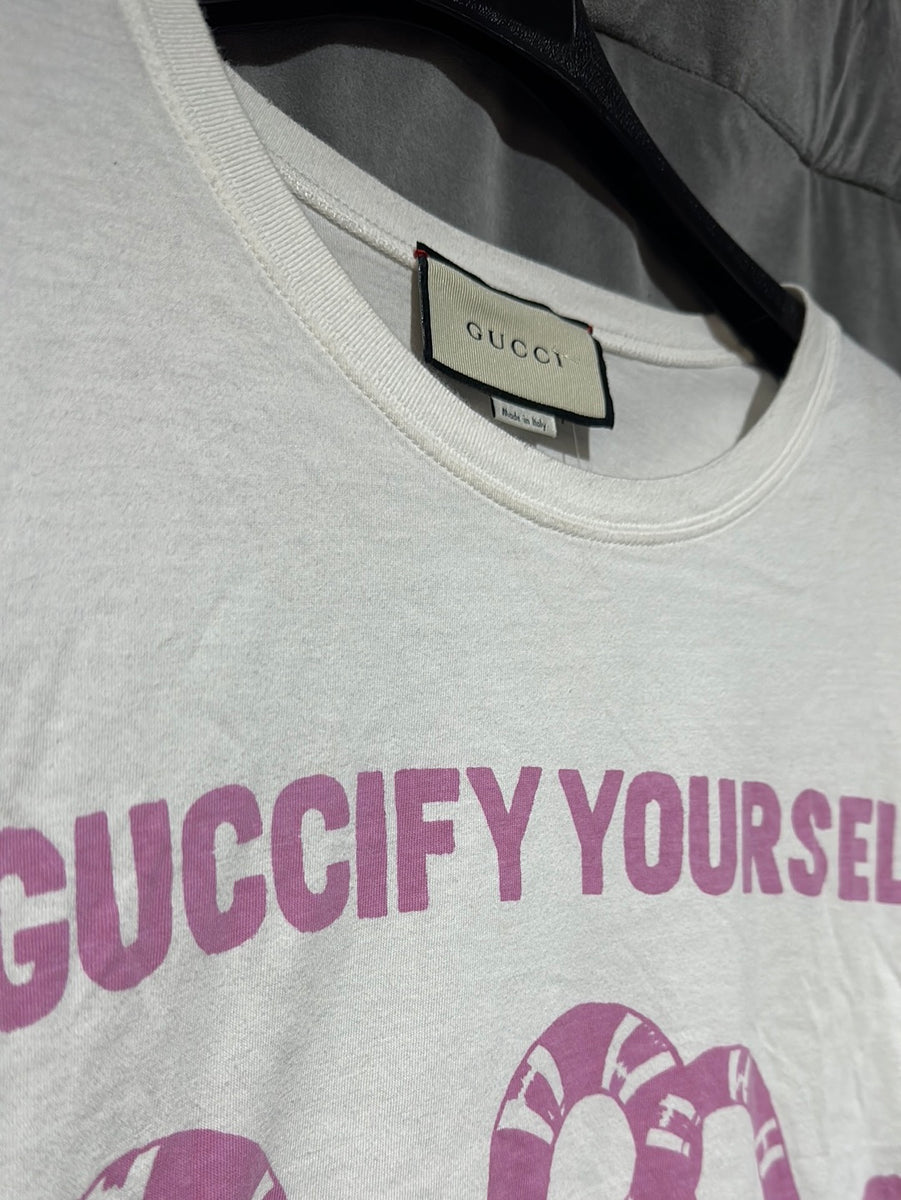 Gucci Guccify Yourself Tシャツ スネーク ピンク M-