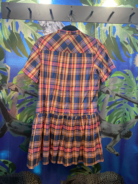 Ulla Johnson Plaid Ruffle Button Down Cotton Dress 'ADALYN'