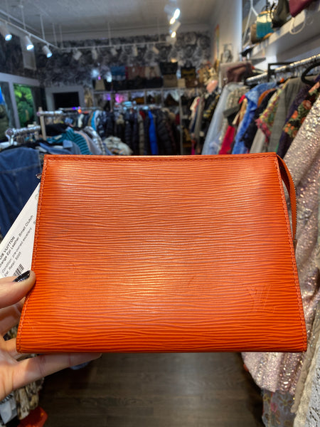 Louis Vuitton Orange Epi Leather Small Clutch