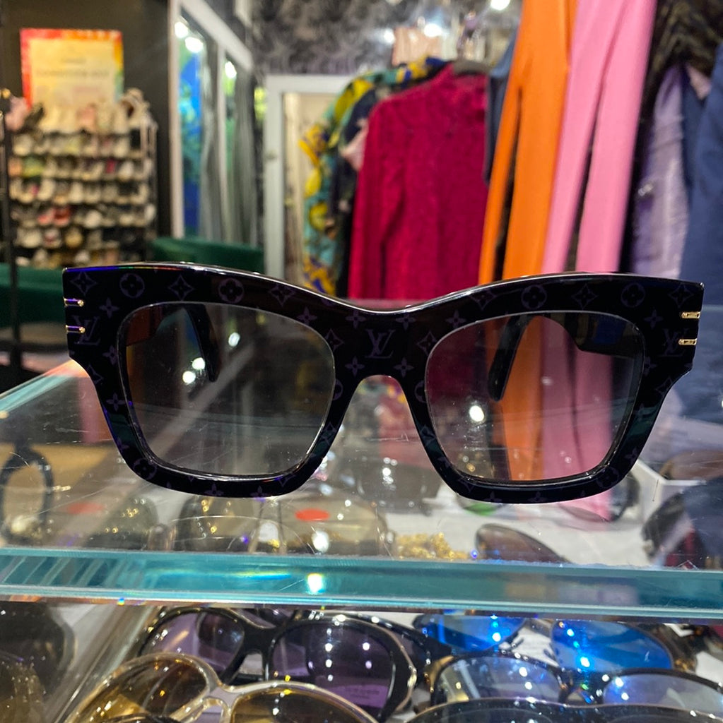 Louis Vuitton Black and White Square Logo Sunnies