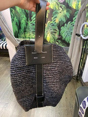 PROENZA SCHOULER White Label Sullivan Bag in Woven Black Raffia