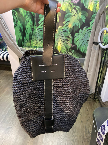 PROENZA SCHOULER White Label Sullivan Bag in Woven Black Raffia
