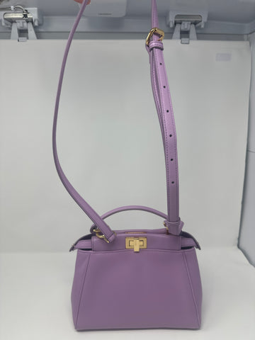 Fendi Mini Peekaboo Lambskin Leather in Violetta