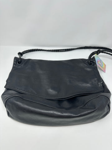 Vintage: Bottega Veneta Black leather Foldover Tallis Bag