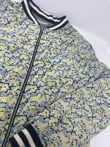 Equipment Floral Print Silk Bomber Jacket