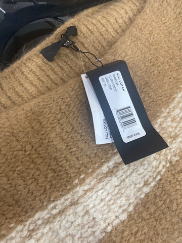 NILI LOTAN Camel Stripe Ellery Poncho