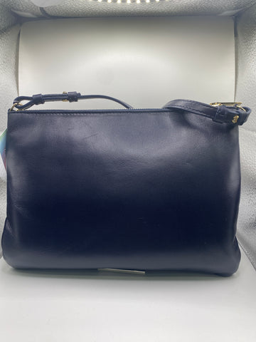 Proenza Schoulder Triple Zip Crossbody Bag Navy/Mocha and Garnet