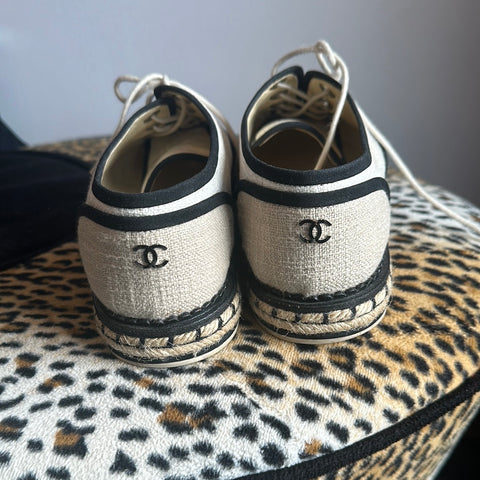 Chanel Lace Up Espadrille