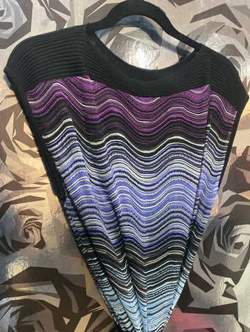 MISSONI Black and Purple's Boat Neck Shift Dress