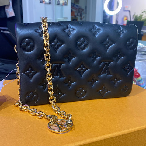 Louis Vuitton Black Monogram Embossed Coussin Pochette