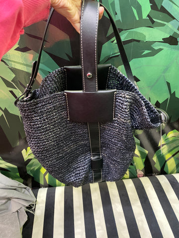PROENZA SCHOULER White Label Sullivan Bag in Woven Black Raffia