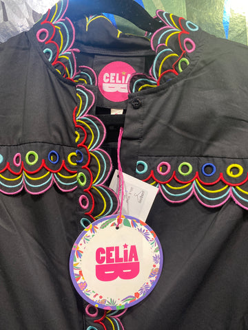 CELIA B Black Cotton Short Sleeve 'MARILLA' Dress