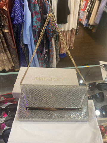 Jimmy Choo Metallic Flap Shoulder Clutch