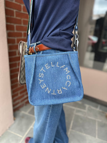 Stella McCartney Mini Eco Denim Shoulder Crossbody bag