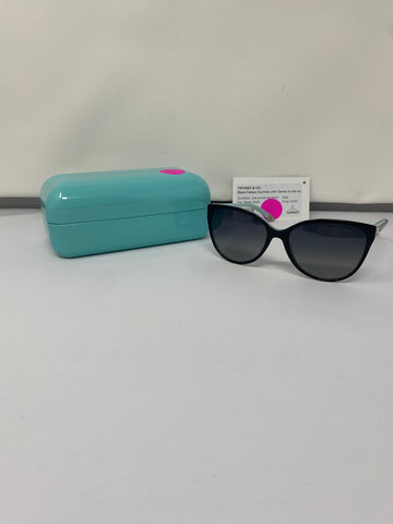 Tiffany & Co. Black Cateye Sunnies with Gems on the eye