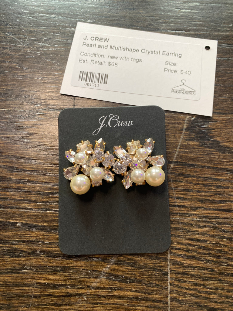 J. Crew Pearl and Multishape Crystal Earring