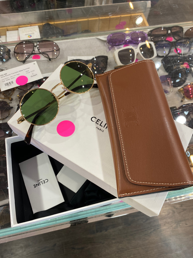 CELINE Wire Round Triomphe Metal Sunnies