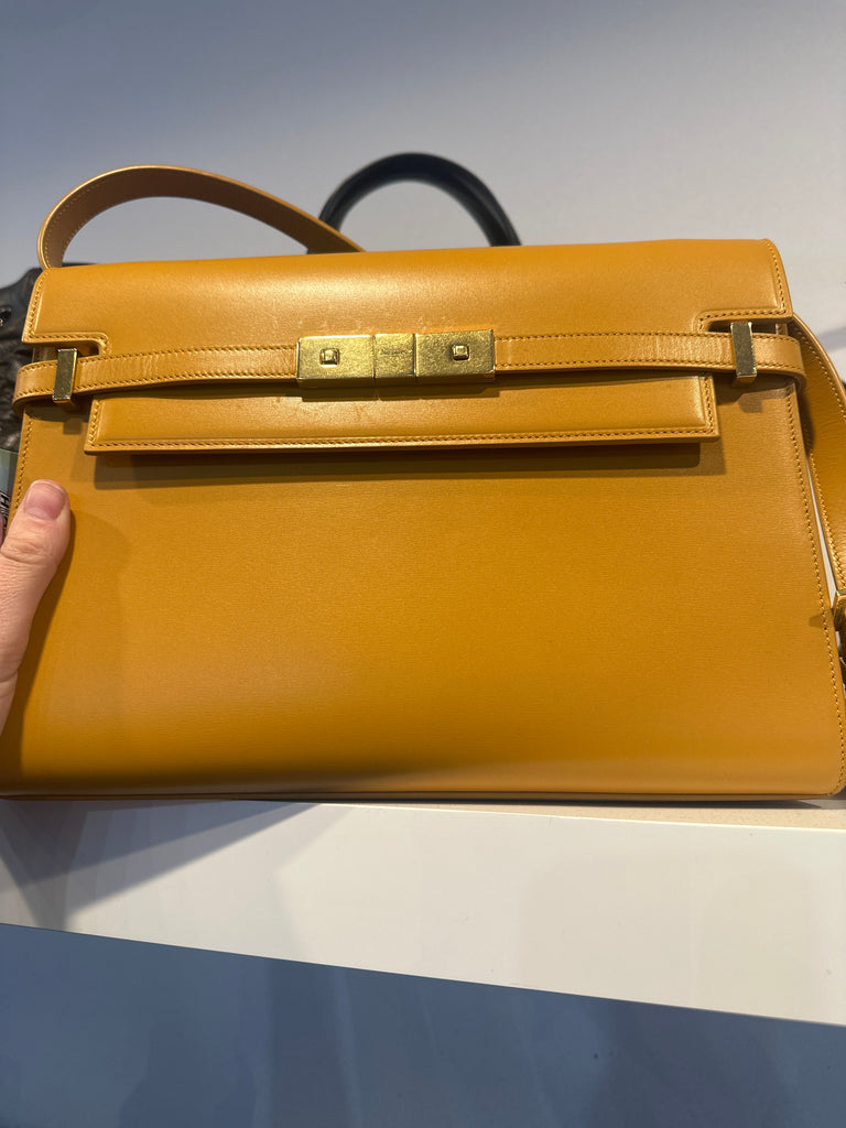 Yves Saint Laurent Mustard Leather Medium manhattan Shoulder Bag