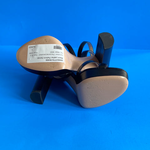 Gianvito Rossi Black Leather Platform Sandal