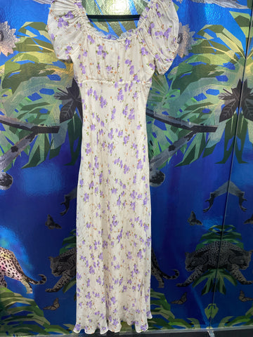 LOVE SHACK FANCY MADARA Lavender Foral Maxi Dress