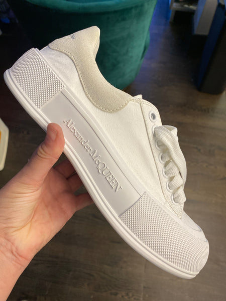 Alexander McQueen Cream Rubber and Canvas Trainer