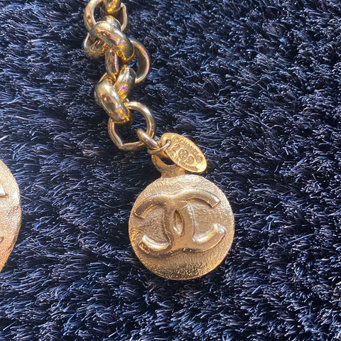 VINTAGE: Chanel Gold Double Coin Chain Link Belt