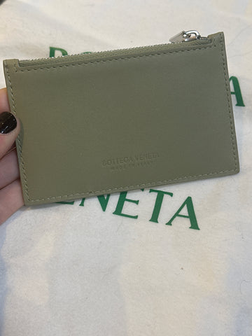 Bottega Veneta Green Woven Zip Case