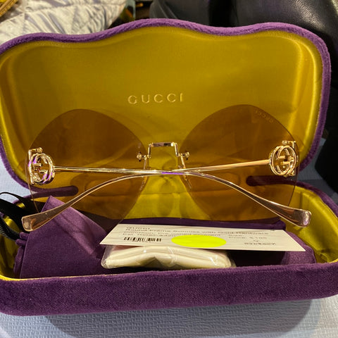 Gucci Round Frame Sunnies with Gold Hardware