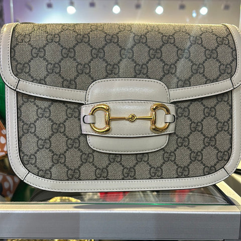 Gucci Supreme Horsebit White Leather