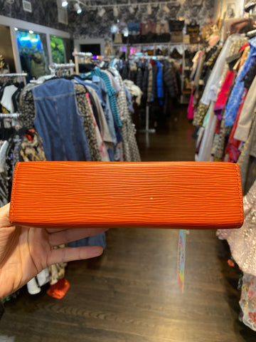 Louis Vuitton Orange Epi Leather Small Clutch