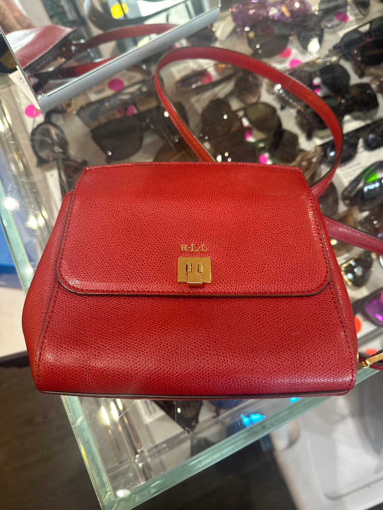 Vintage: Lauren Ralph Lauren Red Leather Flap Bag