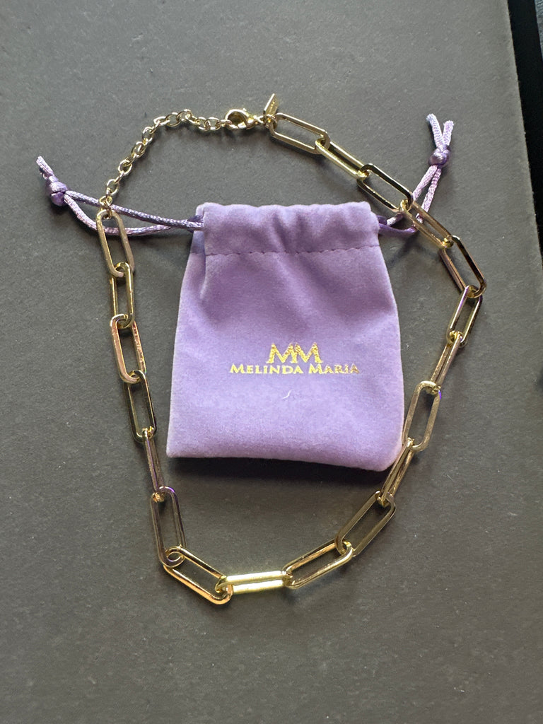 Melinda Maria Gold Paperclip Chain Link Necklace