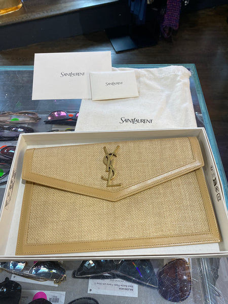 Saint Laurent Woven Raffia CLutch