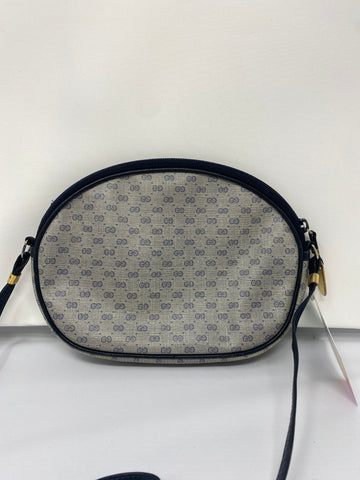 Vintage: Gucci Navy Leather Trim Round Crossbody