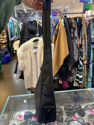 Vintage: PRADA Nylon Black Long Shoulder Bag