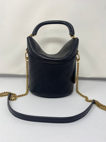 YSL Black GABY Bucket Bag with Gold Hardware