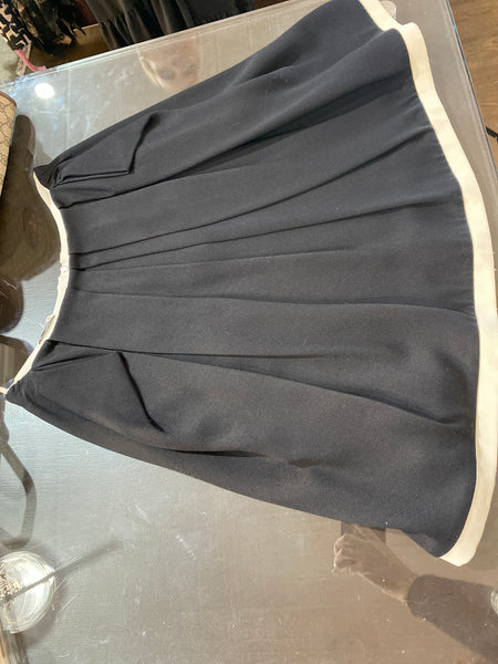 Miu Miu Black and White Mini Flare Pleated Skirt