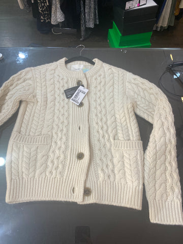 Lisa Yang Ivory Cableknit Cardigan