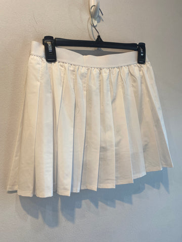 alo Yoga White Pleated Short Mini Skirt