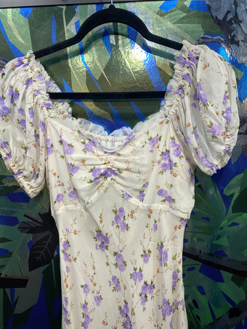 LOVE SHACK FANCY MADARA Lavender Foral Maxi Dress