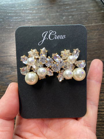 J. Crew Pearl and Multishape Crystal Earring