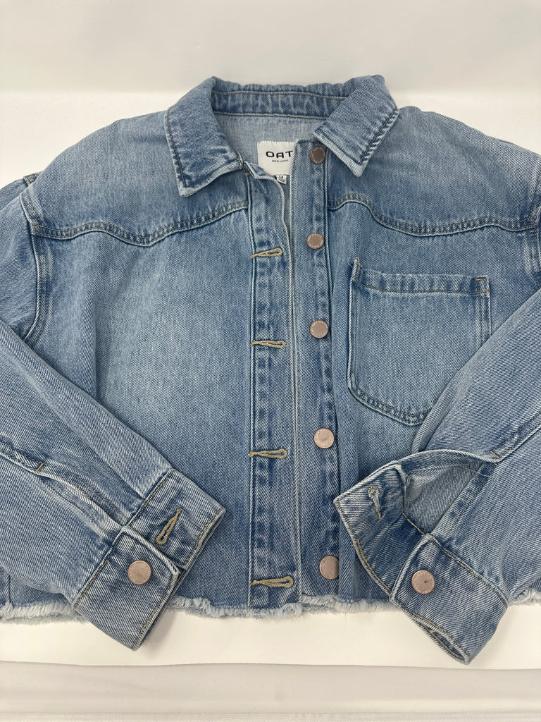 OAT NY Lightwash Denim Cropped Jacket