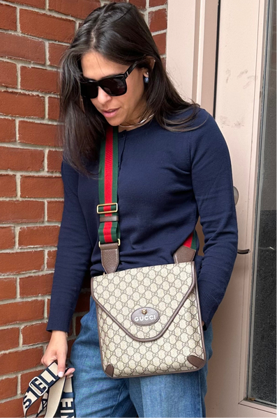 GUCCI GG Supreme Monogram Web Medium Neo Vintage Flap Bag